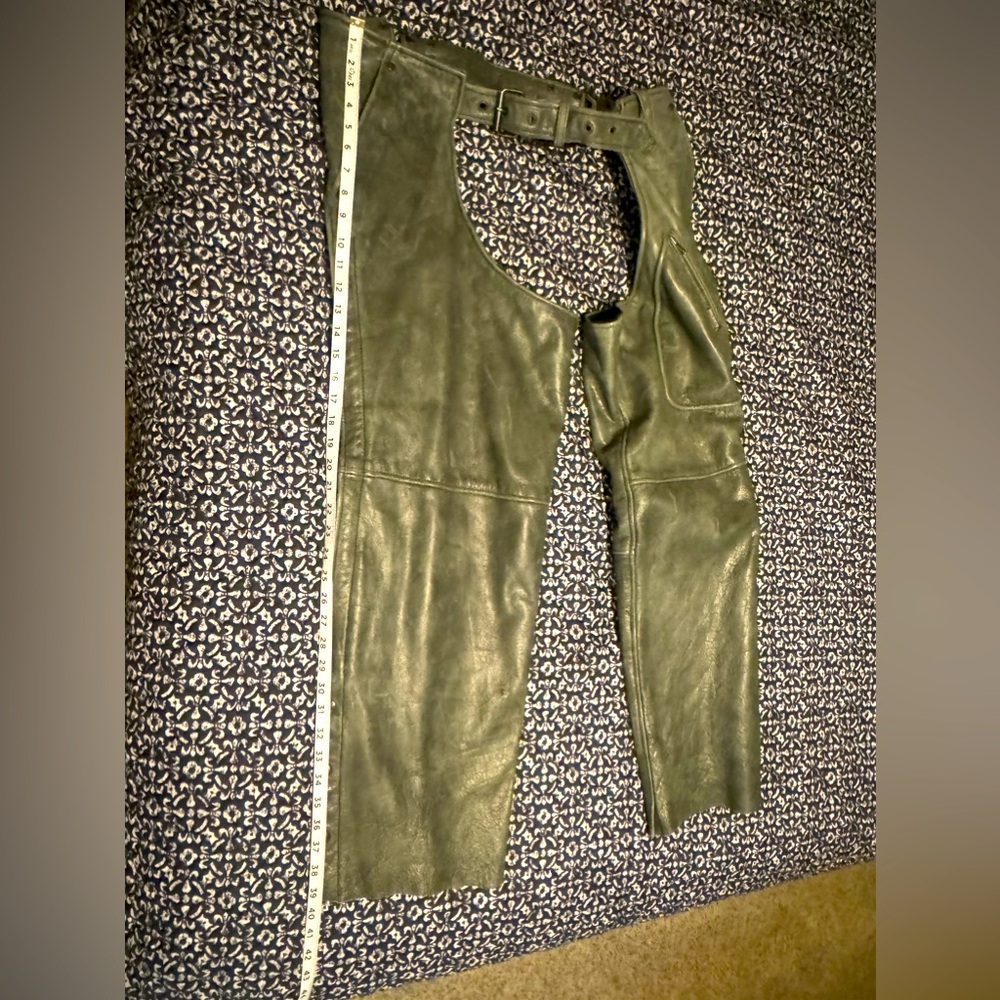Lg grey distressed chaps unisex